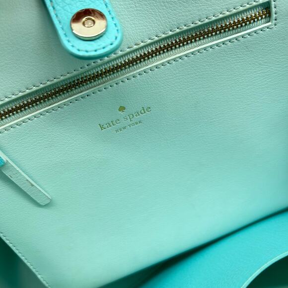KATE SPADE NewYork Sanders Place Large Leather‎ Romily Tote Purse Atol Blue - Picture 9 of 13